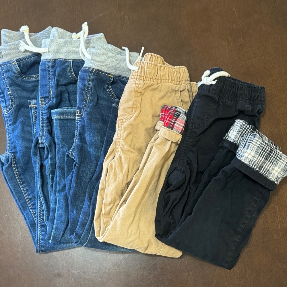Kids Casual Pants Set - Blue, Tan, Black